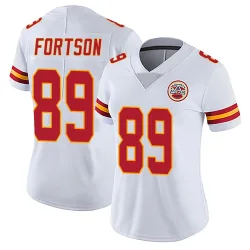 Kansas City Chiefs Women's Limited White Vapor Untouchable Jersey (89 Jody Fortson)