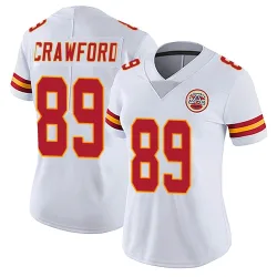 Kansas City Chiefs Women's Limited White Vapor Untouchable Jersey (89 Kekoa Crawford)