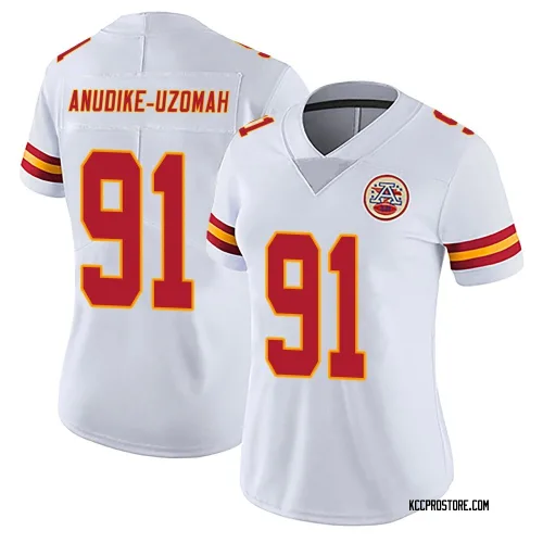 Kansas City Chiefs Women's Limited White Vapor Untouchable Jersey (91 Felix Anudike-Uzomah)