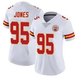 Kansas City Chiefs Women's Limited White Vapor Untouchable Jersey (95 Chris Jones)