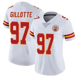 Kansas City Chiefs Women's Limited White Vapor Untouchable Jersey (97 Ashton Gillotte)