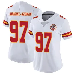 Kansas City Chiefs Women's Limited White Vapor Untouchable Jersey (97 Felix Anudike-Uzomah)