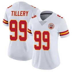 Kansas City Chiefs Women's Limited White Vapor Untouchable Jersey (99 Jerry Tillery)
