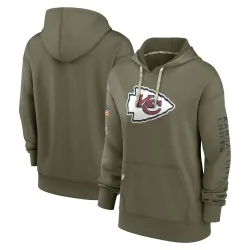 Kansas City Chiefs Women's Olive 2022 Salute to Service Performance Pullover Hoodie