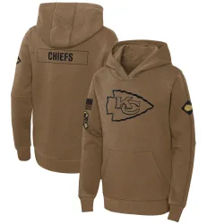 Kansas City Chiefs Youth Brown 2023 Salute to Service Club Fleece Pullover Hoodie