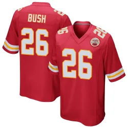 Kansas City Chiefs Youth Game Red Team Color Jersey (26 Deon Bush)