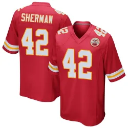 Kansas City Chiefs Youth Game Red Team Color Jersey (42 Anthony Sherman)