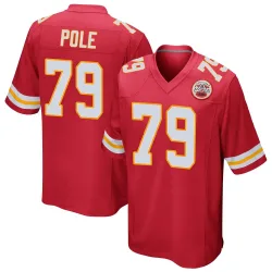 Kansas City Chiefs Youth Game Red Team Color Jersey (79 Esa Pole)