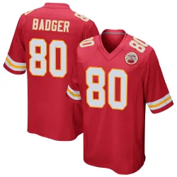 Kansas City Chiefs Youth Game Red Team Color Jersey (80 Elijhah Badger)