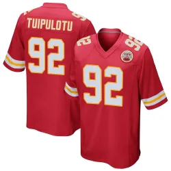 Kansas City Chiefs Youth Game Red Team Color Jersey (92 Marlon Tuipulotu)