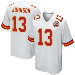 Kansas City Chiefs Youth Game White Jersey (13 Nazeeh Johnson)