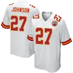 Kansas City Chiefs Youth Game White Jersey (27 Larry Johnson)