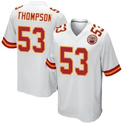 Kansas City Chiefs Youth Game White Jersey (53 BJ Thompson)