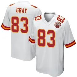 Kansas City Chiefs Youth Game White Jersey (83 Noah Gray)