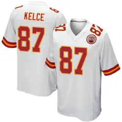 Kansas City Chiefs Youth Game White Jersey (87 Travis Kelce)