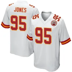 Kansas City Chiefs Youth Game White Jersey (95 Chris Jones)