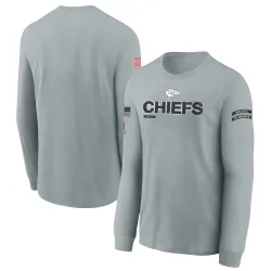 Kansas City Chiefs Youth Gray 2024 Salute To Service Long Sleeve T-Shirt