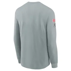 Kansas City Chiefs Youth Gray 2024 Salute To Service Long Sleeve T-Shirt
