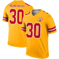 Kansas City Chiefs Youth Legend Gold Inverted Jersey (30 Christian Roland-Wallace)
