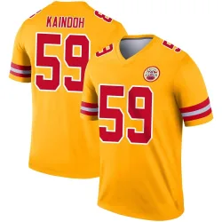 Kansas City Chiefs Youth Legend Gold Inverted Jersey (59 Joshua Kaindoh)