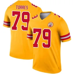 Kansas City Chiefs Youth Legend Gold Inverted Jersey (79 Nick Torres)