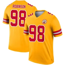Kansas City Chiefs Youth Legend Gold Inverted Jersey (98 Janarius Robinson)