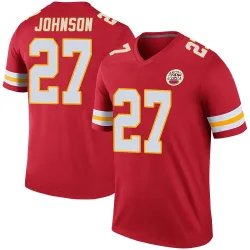 Kansas City Chiefs Youth Legend Red Color Rush Jersey (27 Larry Johnson)