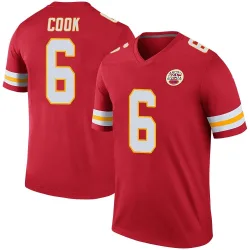 Kansas City Chiefs Youth Legend Red Color Rush Jersey (6 Bryan Cook)