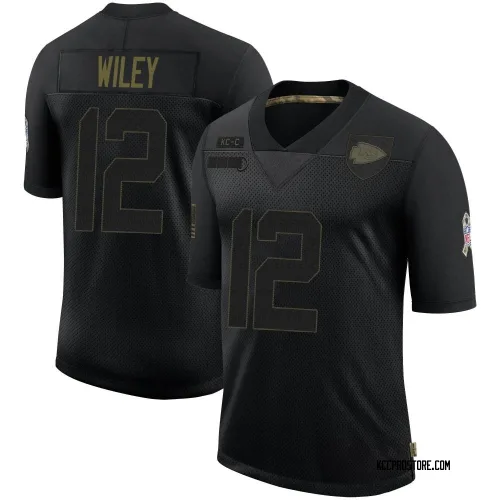 Kansas City Chiefs Youth Limited Black 2020 Salute To Service Jersey (12 Jared Wiley)