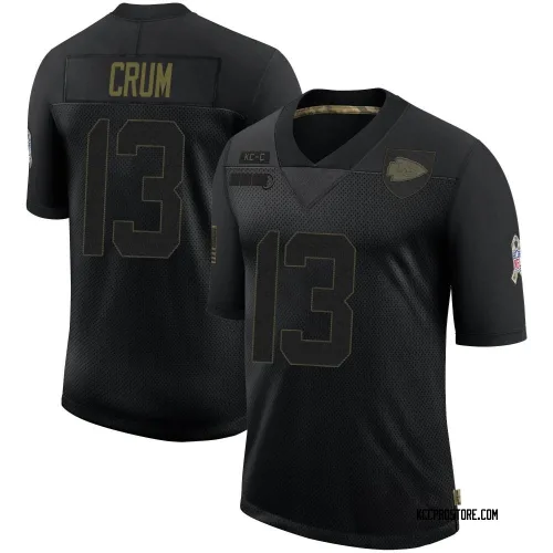 Kansas City Chiefs Youth Limited Black 2020 Salute To Service Jersey (13 Dustin Crum)