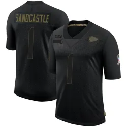 Kansas City Chiefs Youth Limited Black 2020 Salute To Service Jersey (1 Leon Sandcastle)