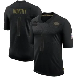 Kansas City Chiefs Youth Limited Black 2020 Salute To Service Jersey (1 Xavier Worthy)