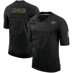 Kansas City Chiefs Youth Limited Black 2020 Salute To Service Jersey (27 Larry Johnson)