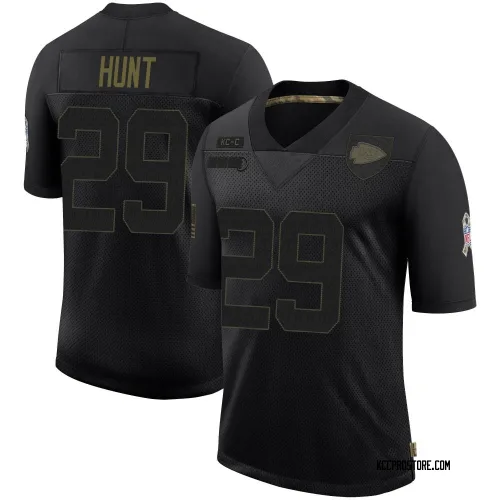 Kansas City Chiefs Youth Limited Black 2020 Salute To Service Jersey (29 Kareem Hunt)