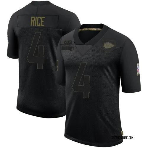 Kansas City Chiefs Youth Limited Black 2020 Salute To Service Jersey (4 Rashee Rice)