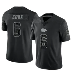 Kansas City Chiefs Youth Limited Black Reflective Jersey (6 Kenny Cook)
