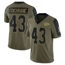 Kansas City Chiefs Youth Limited Olive 2021 Salute To Service Jersey (43 Jack Cochrane)