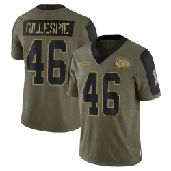 Kansas City Chiefs Youth Limited Olive 2021 Salute To Service Jersey (46 Tyree Gillespie)