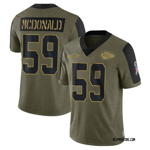 Kansas City Chiefs Youth Limited Olive 2021 Salute To Service Jersey (59 Cooper McDonald)
