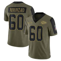 Kansas City Chiefs Youth Limited Olive 2021 Salute To Service Jersey (60 Hunter Nourzad)