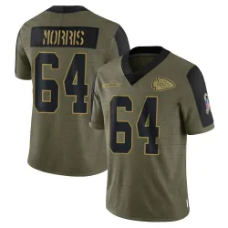 Kansas City Chiefs Youth Limited Olive 2021 Salute To Service Jersey (64 Wanya Morris)