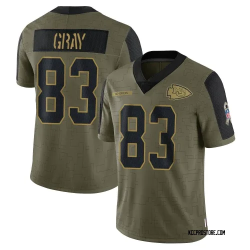 Kansas City Chiefs Youth Limited Olive 2021 Salute To Service Jersey (83 Noah Gray)