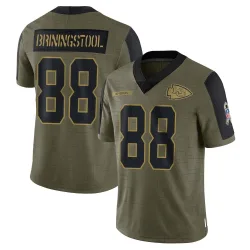 Kansas City Chiefs Youth Limited Olive 2021 Salute To Service Jersey (88 Jake Briningstool)