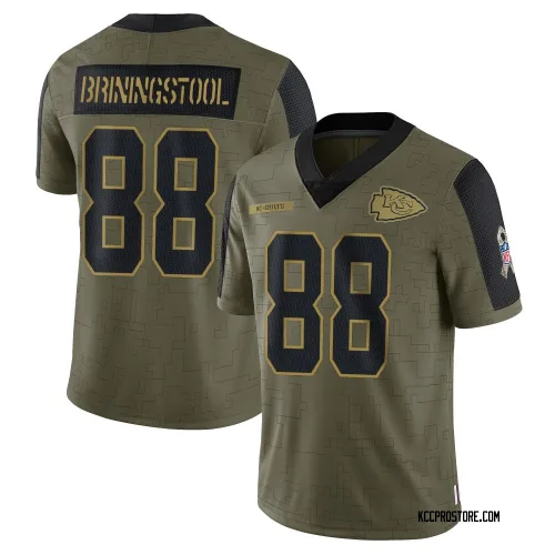 Kansas City Chiefs Youth Limited Olive 2021 Salute To Service Jersey (88 Jake Briningstool)