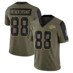 Kansas City Chiefs Youth Limited Olive 2021 Salute To Service Jersey (88 Peyton Hendershot)