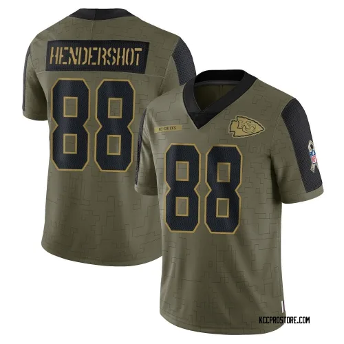 Kansas City Chiefs Youth Limited Olive 2021 Salute To Service Jersey (88 Peyton Hendershot)
