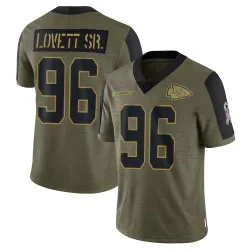 Kansas City Chiefs Youth Limited Olive 2021 Salute To Service Jersey (96 Fabien Lovett Sr.)