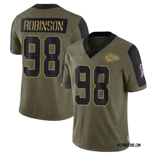 Kansas City Chiefs Youth Limited Olive 2021 Salute To Service Jersey (98 Janarius Robinson)