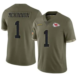 Kansas City Chiefs Youth Limited Olive 2022 Salute To Service Jersey (1 Jerick McKinnon)