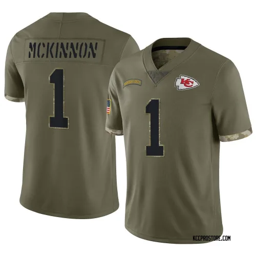 Kansas City Chiefs Youth Limited Olive 2022 Salute To Service Jersey (1 Jerick McKinnon)